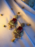 Red Peacock earrings